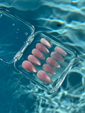pink aura cat eye press-on nails