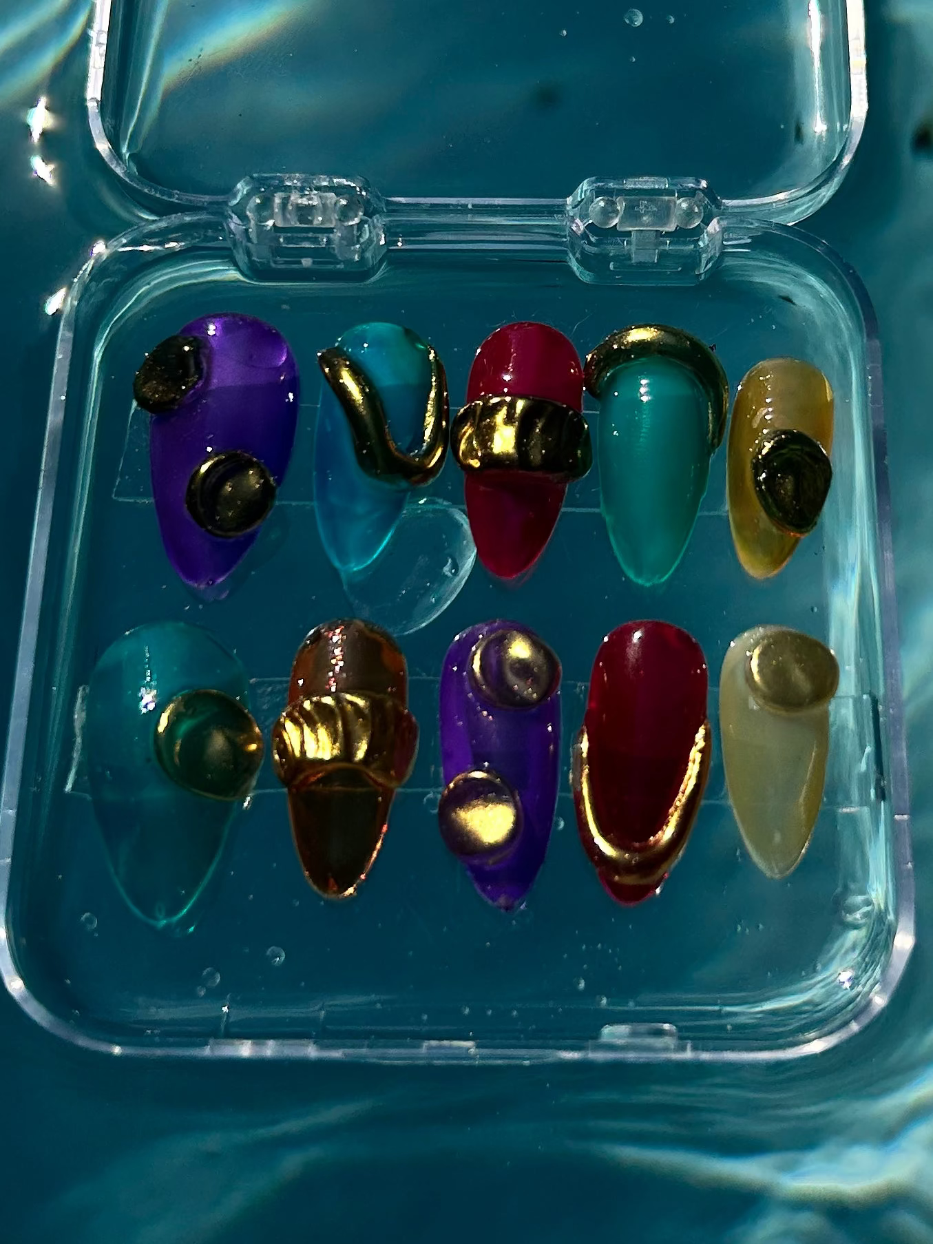 Jelly Nails & Gold Accents