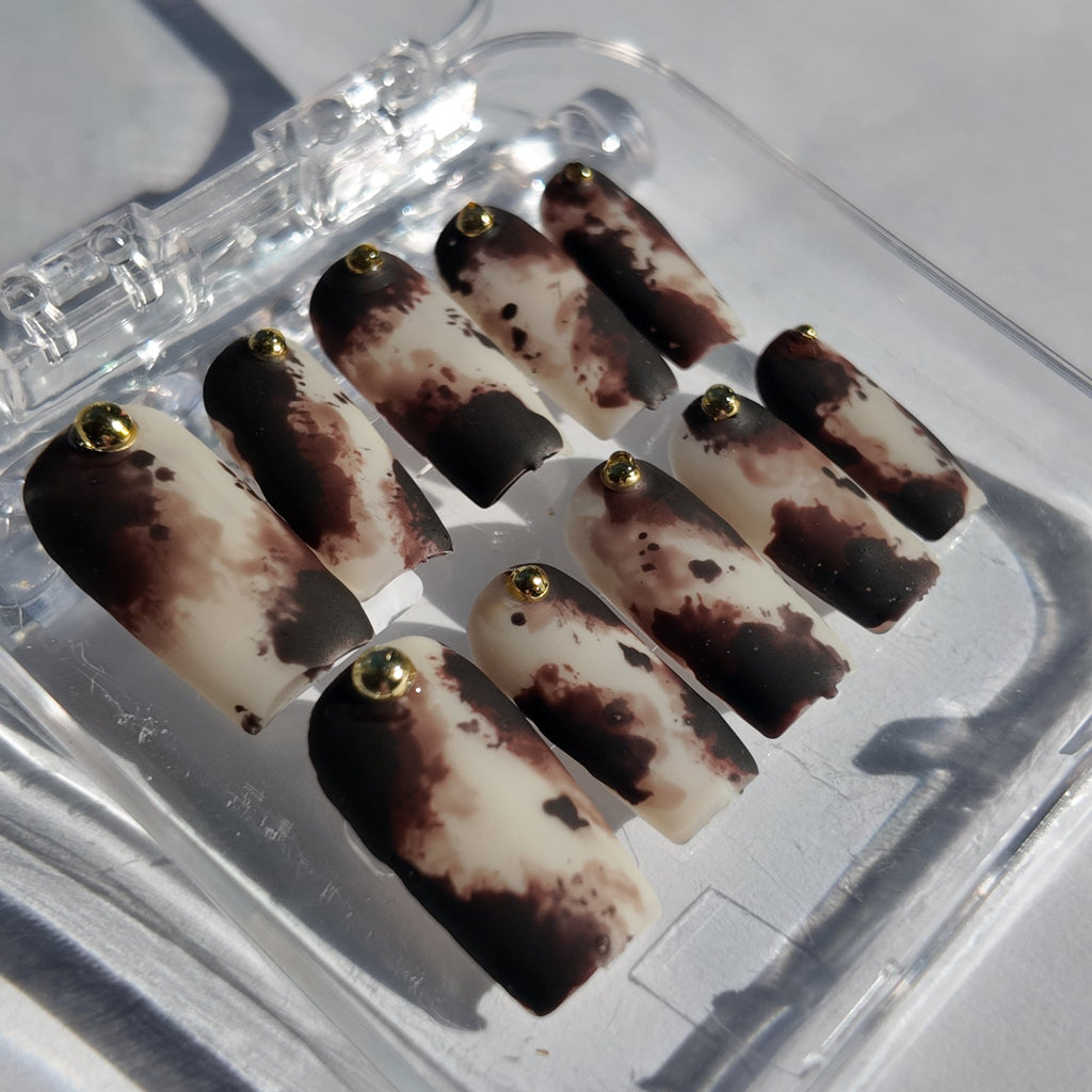 Cow Print Press-On Nails