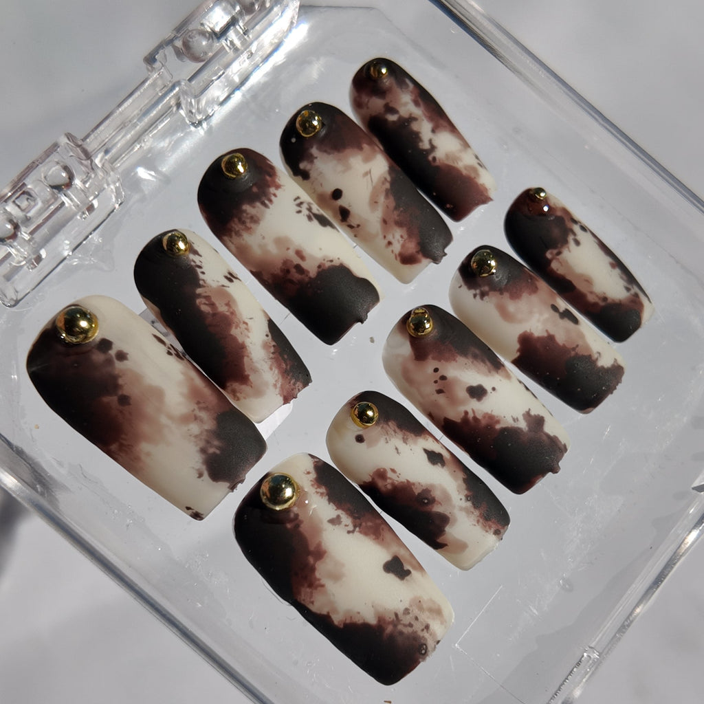 Cow Print Press-On Nails