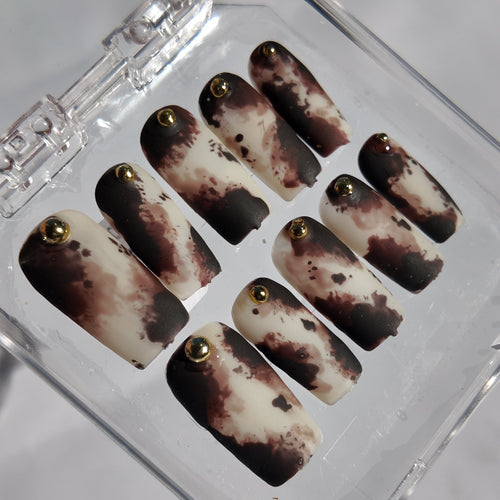 Cow Print Press-On Nails