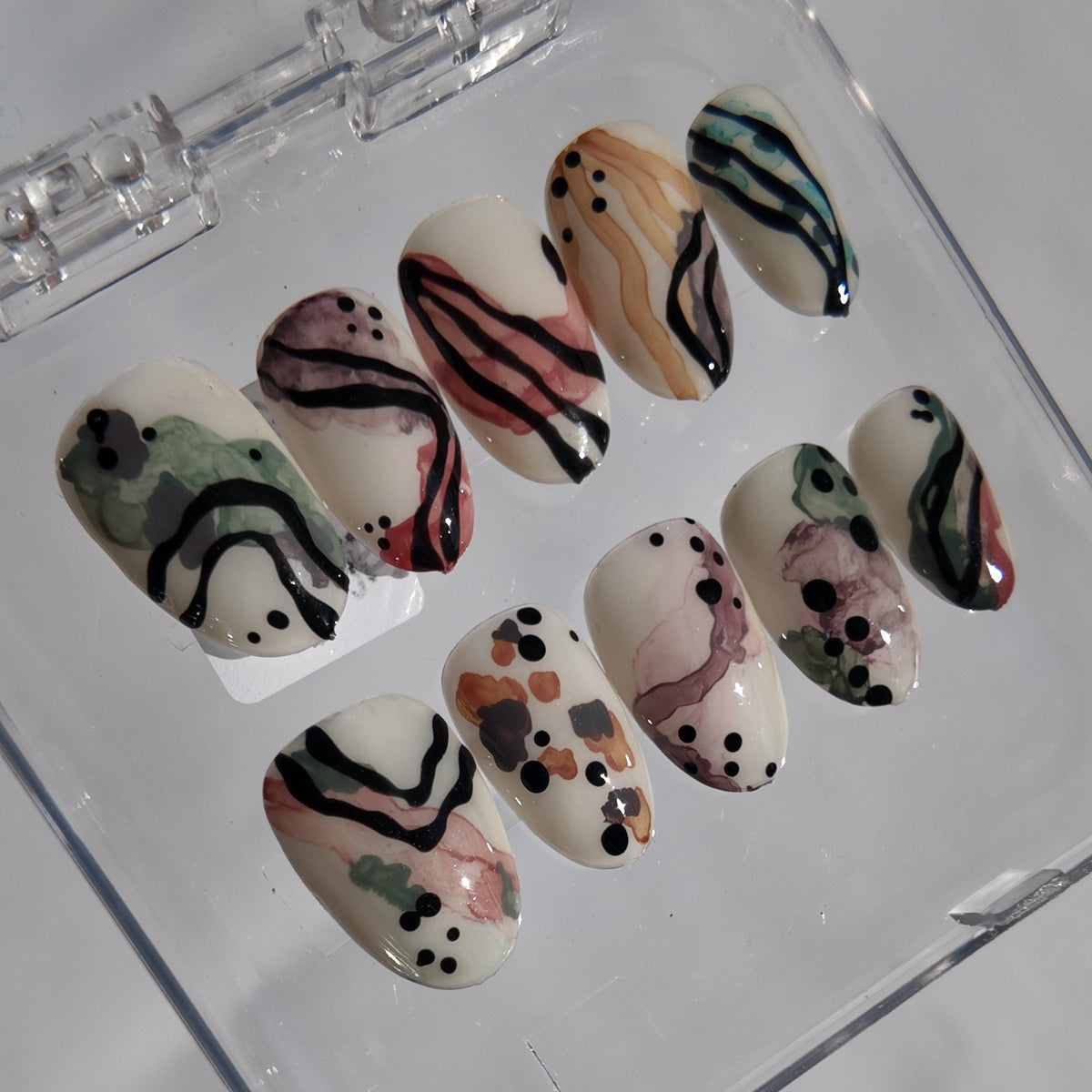 Abstract Water Color Nails