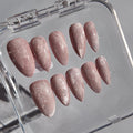 Pink Floral Cat Eye Press-On Nails