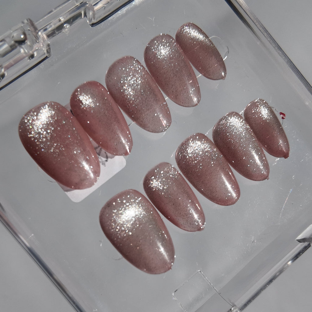 Pink Cat Eye Press-On Nails